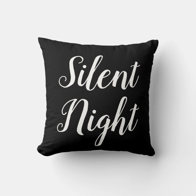 Coussin script SILENT NIGHT - typographie (Recto)