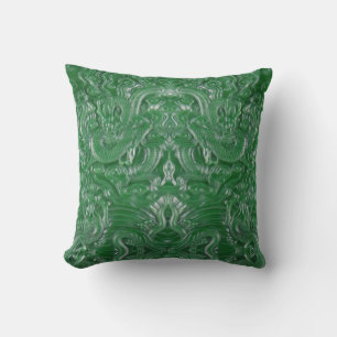 Coussin sculpture de dragon chinois de jade verte