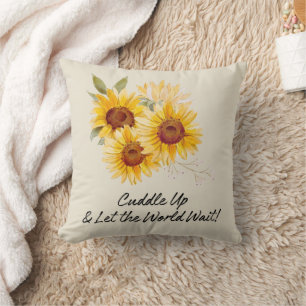 Coussin Se Retirer Avec Des Tournesols Lancer L'Oreiller