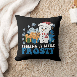 Coussin Se sentant un peu bonhomme de neige enneigé Noël g