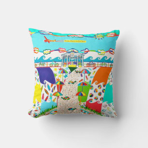 Coussin Sea Isle City, NJ Throw Pillow