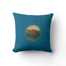 Sea Turtle Ocean Blue Pillows
