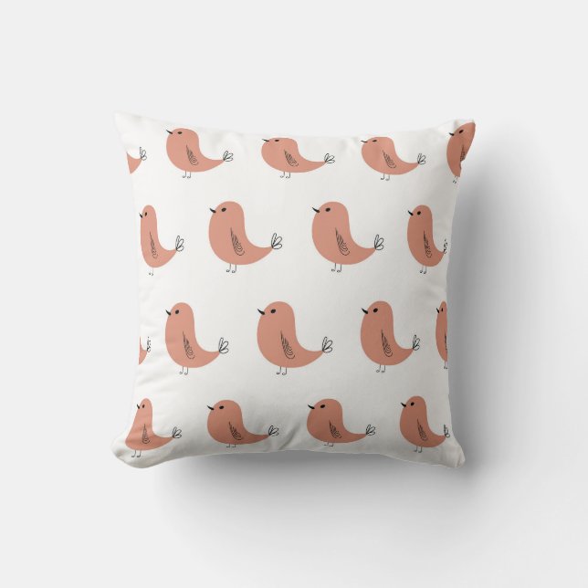 Coussin Seamless minimalist vector pattern of cute birds o (Recto)