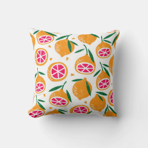 Coussin Seamless pattern with fruits. Stamp textured.