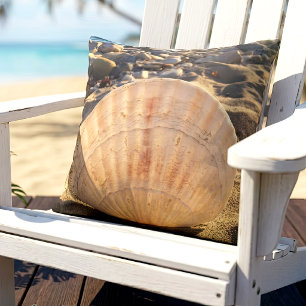 Coussin Seashell California Beach Photo Bold Simple Modern