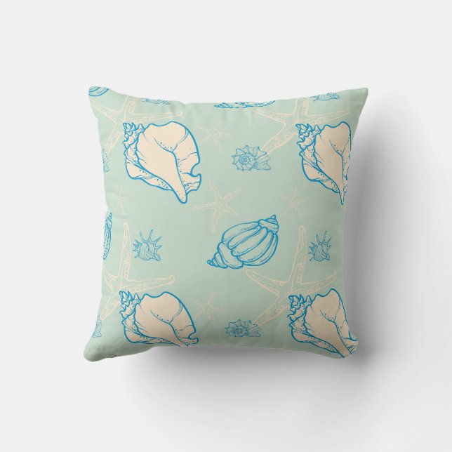 Coussin seashells and starfish (Verso)