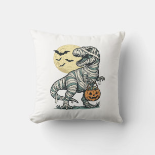 Coussin Seau à bonbons T-Rex momie Halloween Vecteur vinta