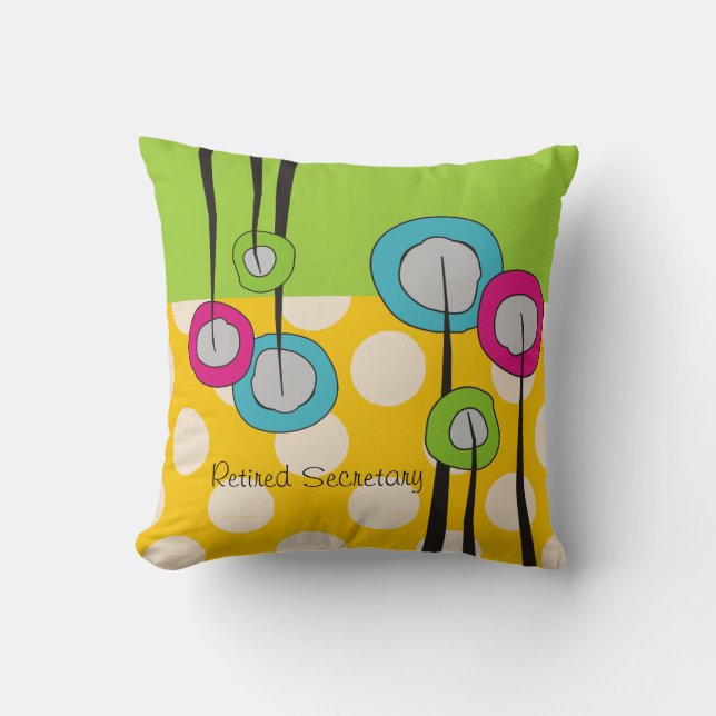 Coussin Secrétaire retraité Pillow Whimsical Flowers (Recto)