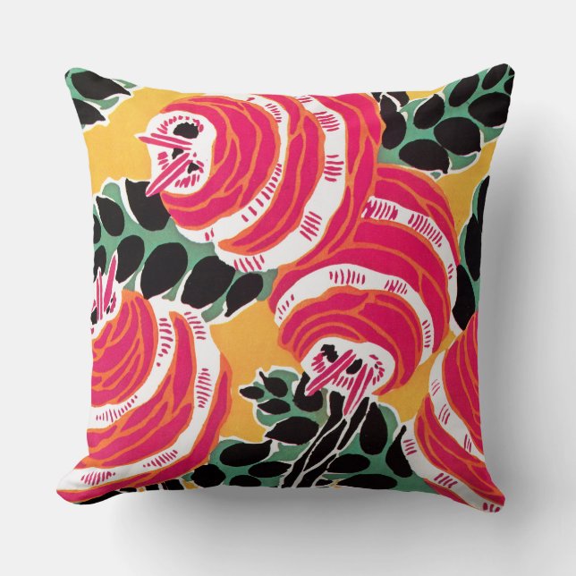 Coussin Séguy's Art déco rose et blanc Flower (Recto)