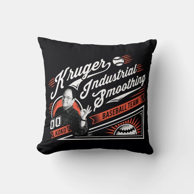 Coussin Seinfeld | Équipe industrielle de baseball de Krug (Recto)