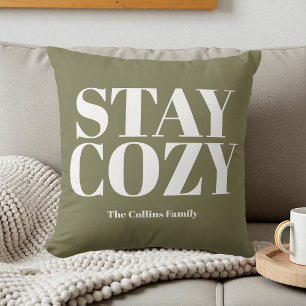 Coussin Séjour confortable Green Festive White Typography
