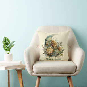 Coussin Séjournez dans le design magique de la lune d'hive