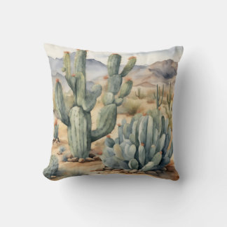 Coussin Sensation Succulente | Cactus Aquarelle décorative