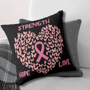 Coussin Sensibilisation au cancer du sein Cœur Papillon