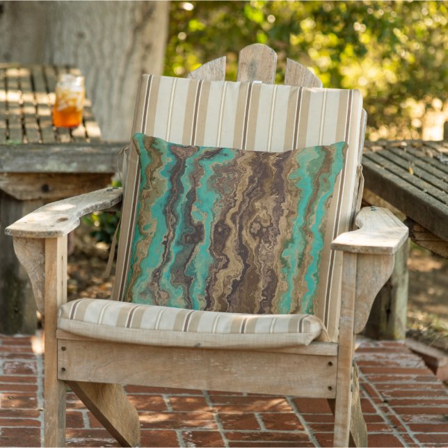 Coussin Sentiers Turquoise (Chaise)