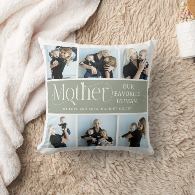 Coussin Sentimental Photo Collage Mom Keepsake  (Couverture)
