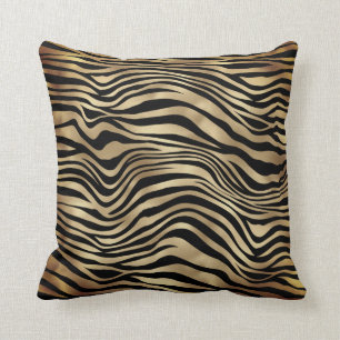 Coussin Sépia noire africaine de peau d'animal de zèbre