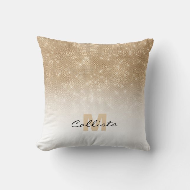 Coussin Séquin de Parties scintillant or glamour Ombre Mon (Recto)