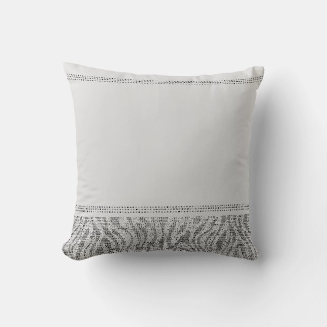 Coussin Séquins Zèbre Blanc Glam Moderne Chic (Recto)