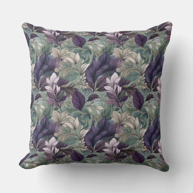Coussin Serene Floral Dreams : Purple et Lavender Elegance (Recto)