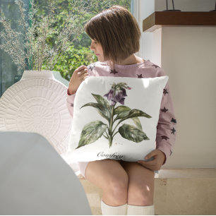 Coussin Serene Watercolor Comfrey, personnalisée