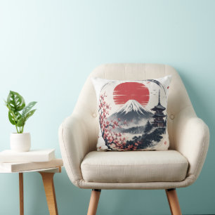Coussin Sérénité du coucher de soleil sur le mont Fuji – A