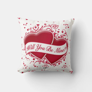 Coussin Serez-Vous À Moi ? Cœurs rouges