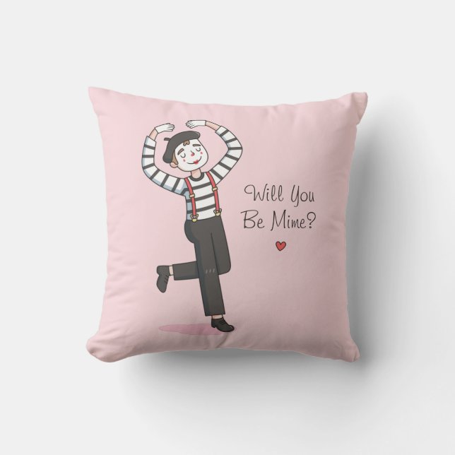 Coussin Serez-Vous Mime Drôle Amour Confession Pun (Recto)