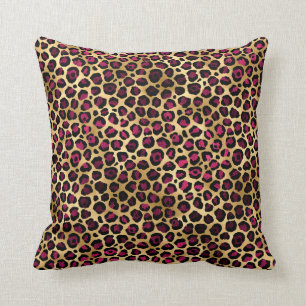 Coussin Série Bourgogne et Or Léopard Design 2