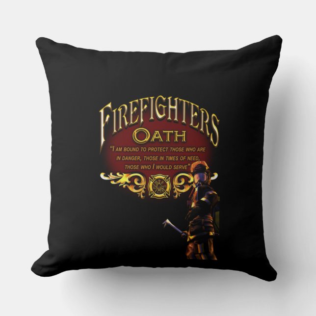 Coussin Serment des pompiers (Recto)