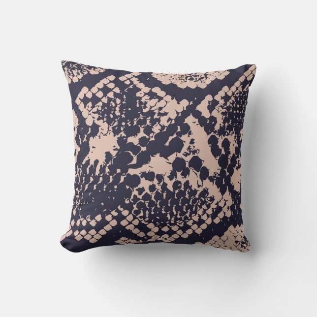 Coussin Serpent à motifs Snakeskin sans soudure, peau, p (Recto)