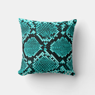 Coussin Serpent à sonnette à sonnette de diamant Aqua