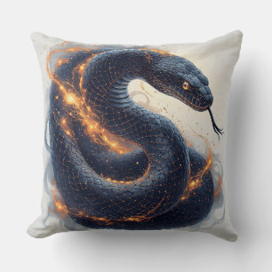 Coussin Serpent Ardente Avec Énergie Dynamique Pour Décora