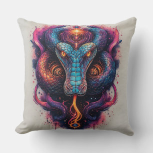 Coussin Serpent Cosmique aux Écailles Brillantes