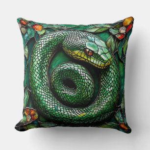 Coussin Serpent vert