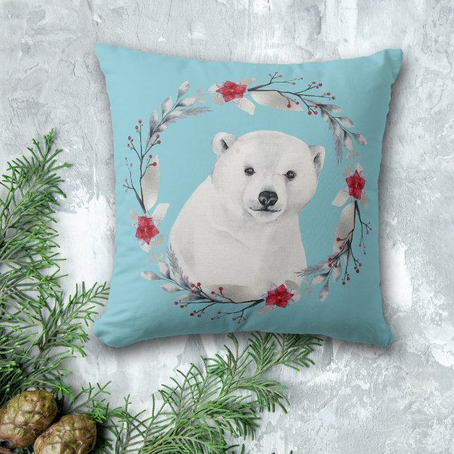 Coussin Serre d'ours polaire Fleur de Noël de l'enfant (Créateur téléchargé)
