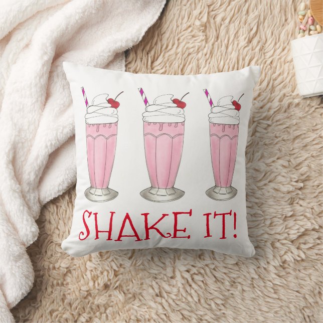Coussin Serrez-Le ! Crème glacée aux fraises roses Boutiqu (Couverture)