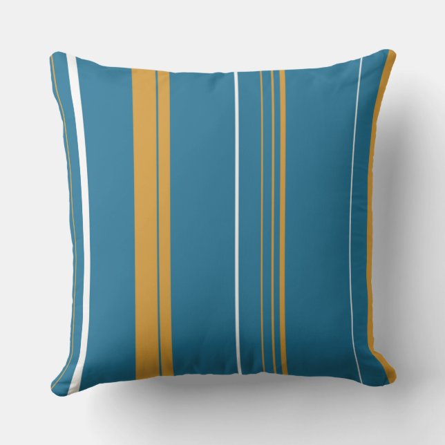 Coussin Serviette bleu jaune et blanc (Verso)