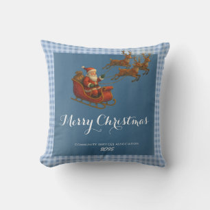 Coussin Serviette en papier Joyeux Noël Père Noël Renne
