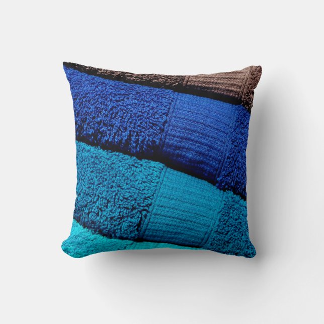 Coussin Serviettes bleu turquoise gris (Recto)