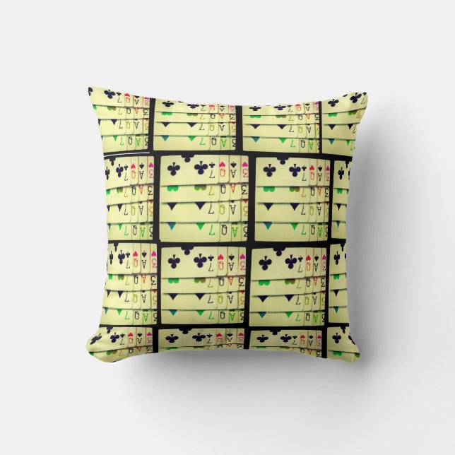 Coussin ses tous dans les cartes, lumière+foncé (Recto)