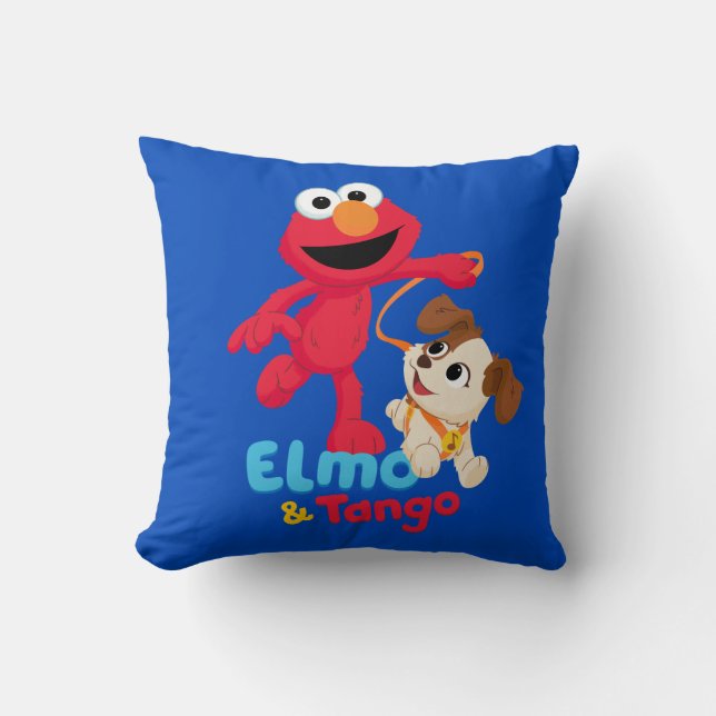 Coussin Sesame Street | Elmo & Tango en course (Recto)