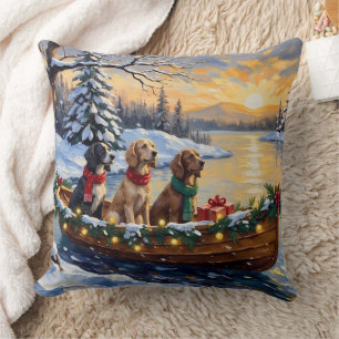 Coussin Setter Anglais Noël Bateau Fêtes
