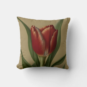 Coussin Shabby Chic Jolie Tulipe Rouge