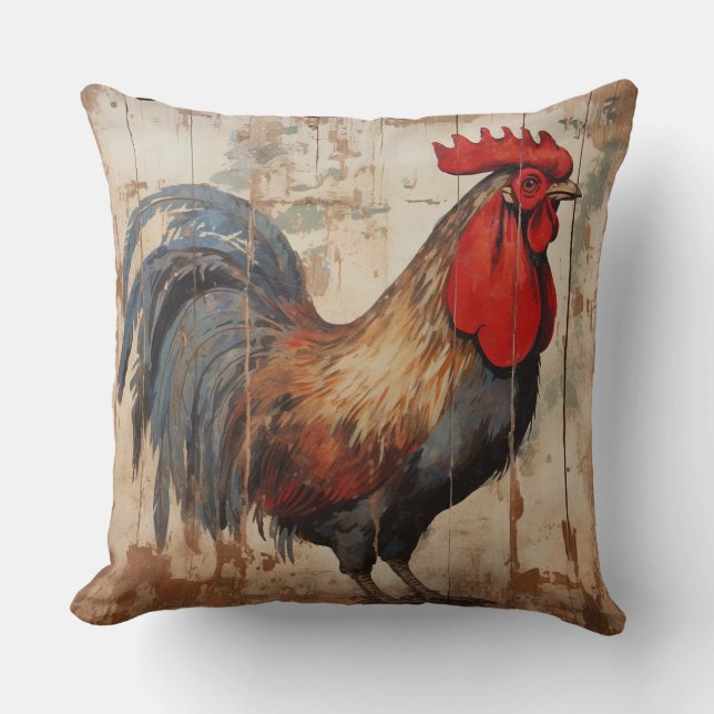 Coussin Shabby Chic Rooster (Recto)