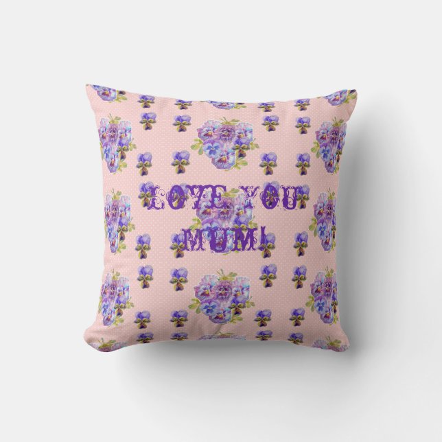Coussin Shabby Chic Rose Floral Aimer You Mum Cushion (Recto)