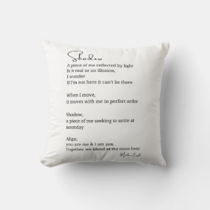 Coussin Shadow Self Love Encouragement poème inspiré