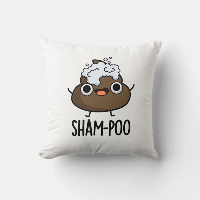 Coussin Sham-poo Drôle Poop Avec Shampoo Bubbles Pun (Recto)