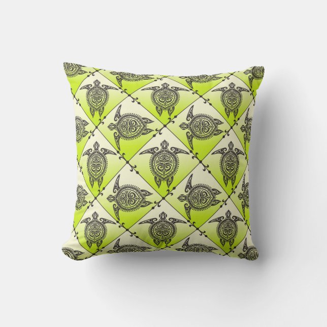 Coussin Shamanic Tortues de mer Motif - vert (Recto)