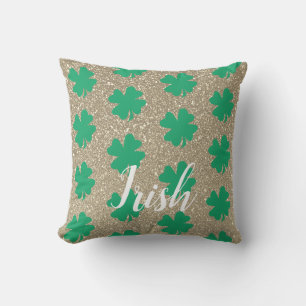 Coussin Shamrock de la Saint Patrick Parties scintillant v